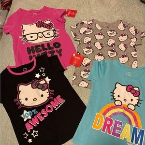 Hello Kitty Girls Tee Set - Pink, Black, Gray, Teal